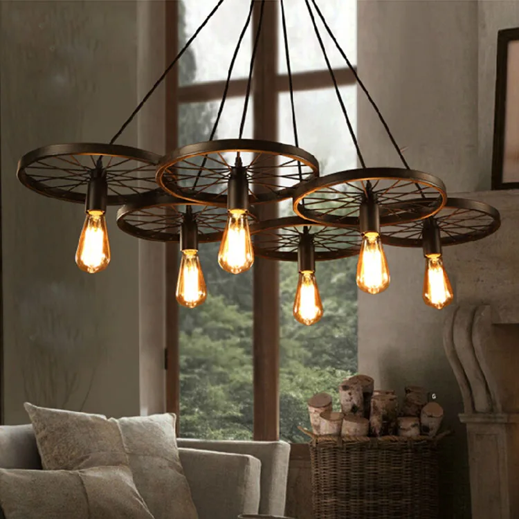 LOFT Metal Wheel Pendant Light Vintage Industrial Lighting American Aisle Lights Lamp 110V-220V
LOFT Metal Wheel Pendant Light Vintage Industrial Lighting American Aisle Lights Lamp 110V-220V