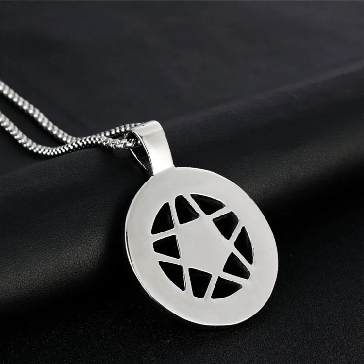 

RIR Vintage Wiccan Pendant Pentagram Jewelry Religion Wicca Pagan Gothic Witch Necklace Supernatural Inspired Devil's Trap