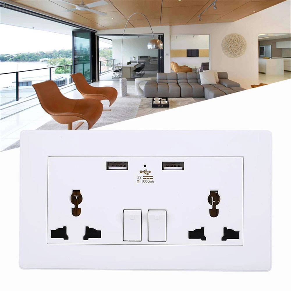 Cewaal Universal Wall Socket 2 USB Outlets Panel Plug Hotel Restaurant Home Decoration Electrical Socket Plugs Adapter
Cewaal Universal Wall Socket 2 USB Outlets Panel Plug Hotel Restaurant Home Decoration Electrical Socket Plugs Adapter