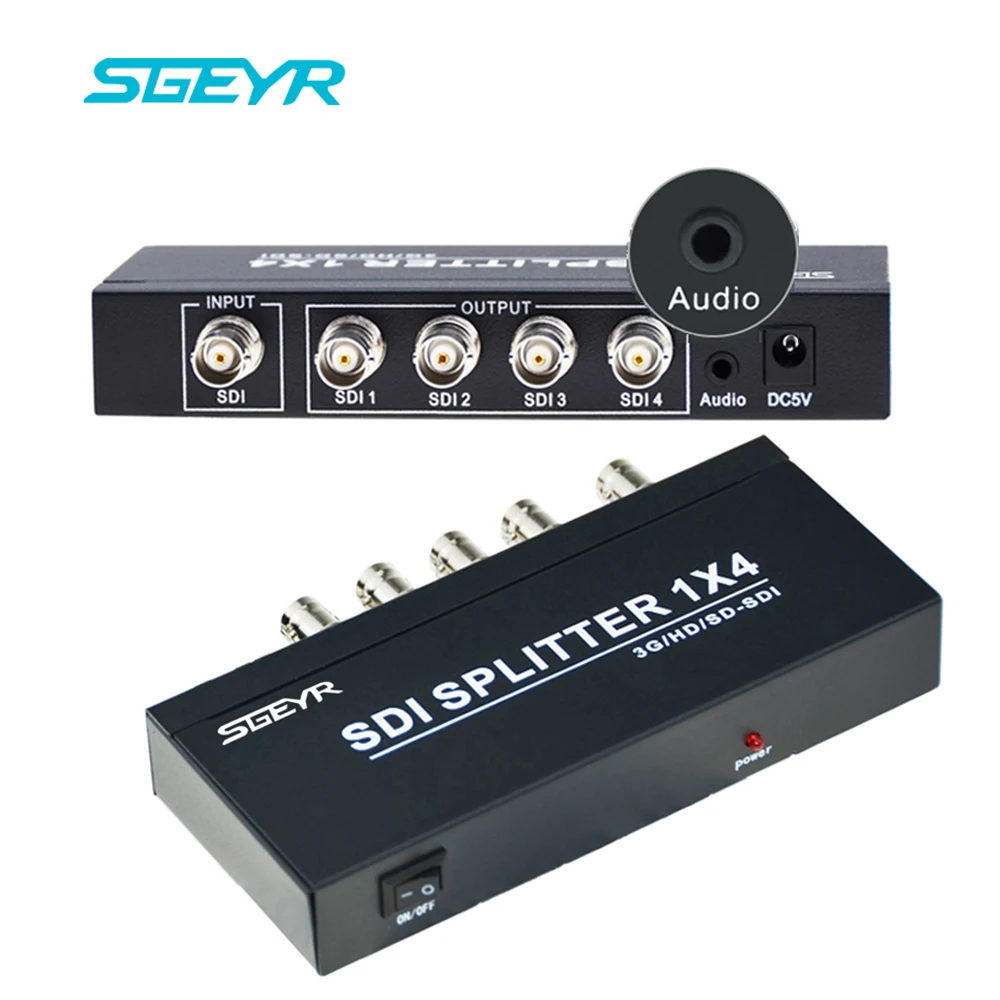 4 Port SDI Splitter 1 Input 4 Output with AUX 3.5mm BNC Video Splitter Box for Video Monitoring System Resolution up to 1080p
4 Port SDI Splitter 1 Input 4 Output with AUX 3.5mm BNC Video Splitter Box for Video Monitoring System Resolution up to 1080p
