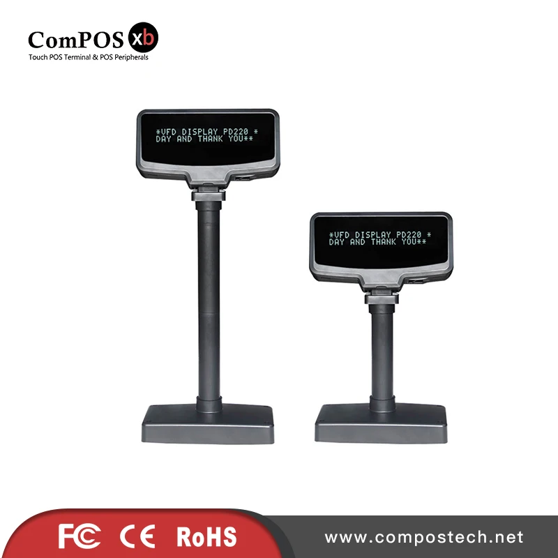 High Quality POS Peripheral VFD Height adjustable POS Customer Display USB Port 2x20 Characters VFD For Retail
High Quality POS Peripheral VFD Height adjustable POS Customer Display USB Port 2x20 Characters VFD For Retail