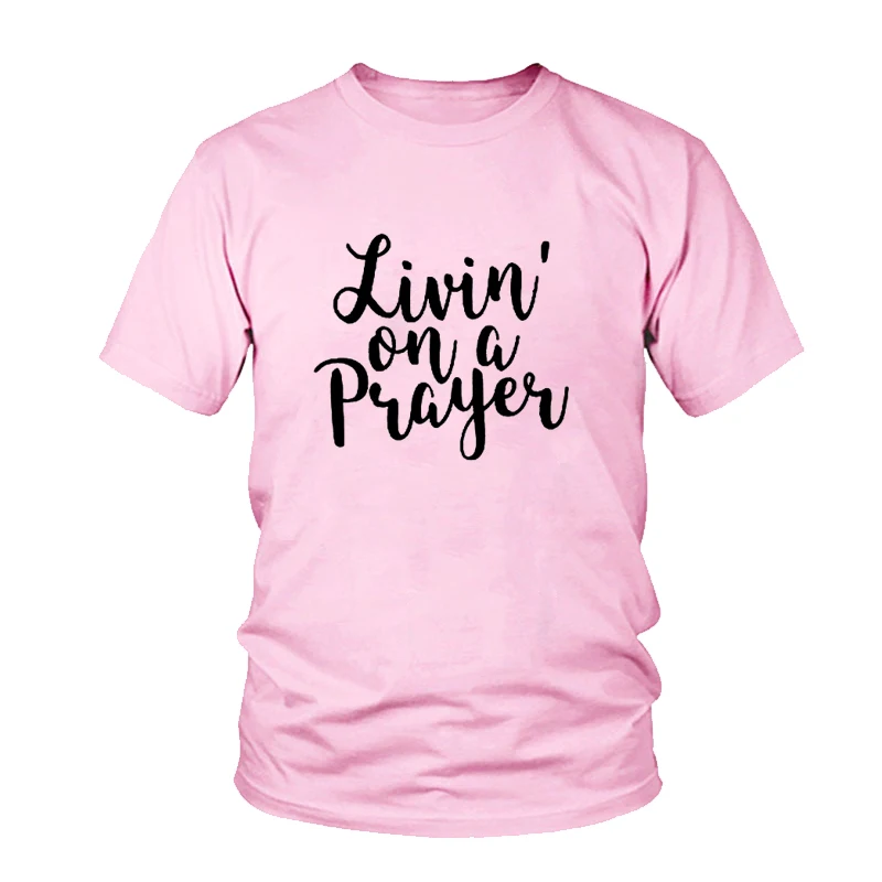 Living On A Prayer 2018 Female T-Shirt Grey O-Neck Women Short Sleeve Casual Tee Letter Printed T Shirt Girl Comfortable Tops
Living On A Prayer 2018 Female T-Shirt Grey O-Neck Women Short Sleeve Casual Tee Letter Printed T Shirt Girl Comfortable Tops