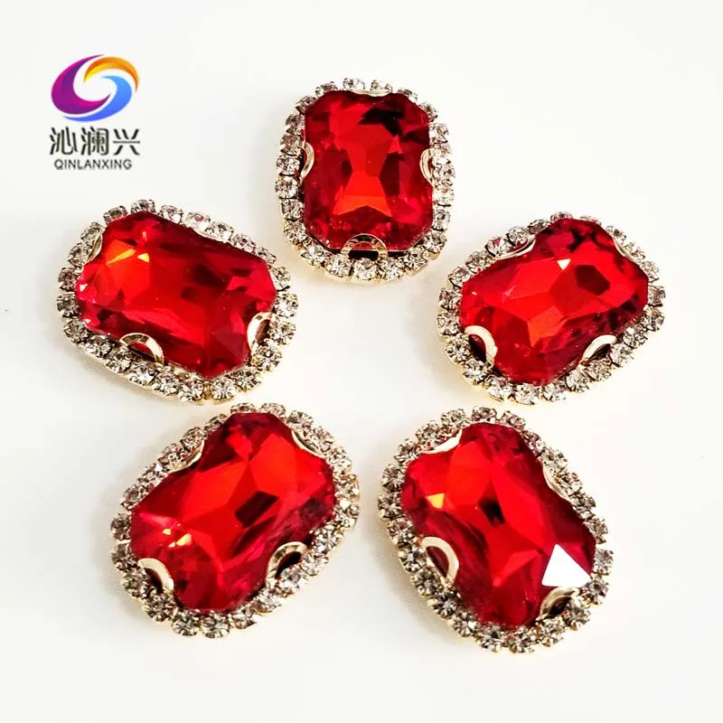 Gold bottom Rectangle shape Red color top quality glass crystal buckle,sew on rhinestones for diy jewelry accessories SWCBG07
Gold bottom Rectangle shape Red color top quality glass crystal buckle,sew on rhinestones for diy jewelry accessories SWCBG07