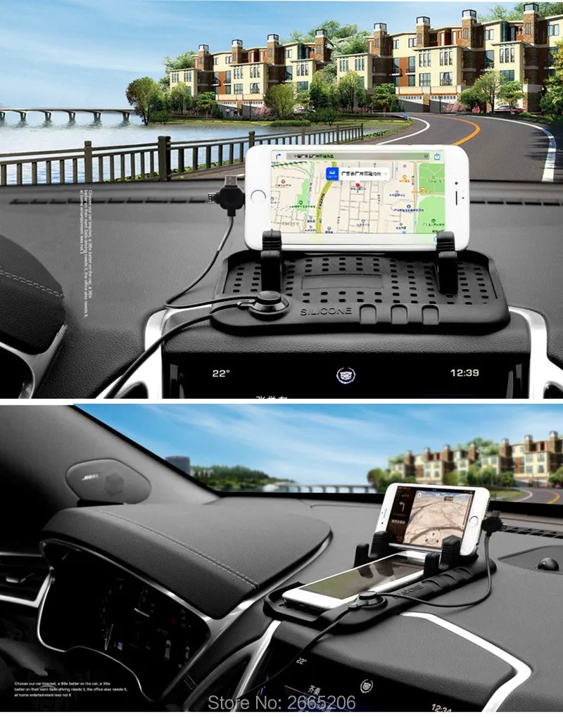 Accessories Multi-functional Car Navigation Mobile Phone Anti-Slip Mat USB Charger for Jeep wrangler grand cherokee compass |