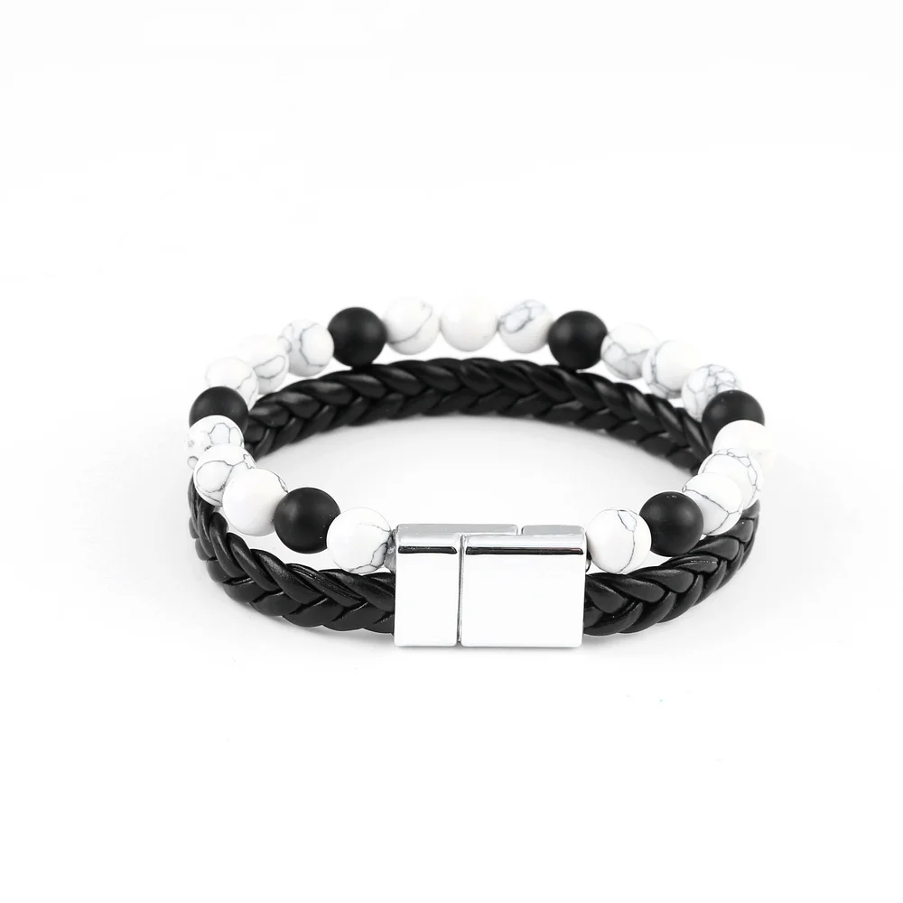 2019 White Pine Matte Black Leather Bracelet Man Fashion Women Gift For Bracelets
2019 White Pine Matte Black Leather Bracelet Man Fashion Women Gift For Bracelets
