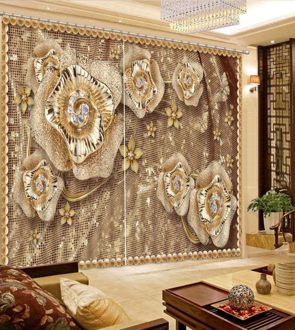 Jewelry flower curtain stereoscopic Large curtain for the bedroom Living Room hotel 2019 home curtains
Jewelry flower curtain stereoscopic Large curtain for the bedroom Living Room hotel 2019 home curtains