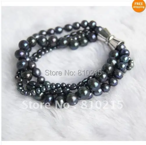 Pearl Bracelet With Black Freshwater Pearl 100% Natural Pearl AA4-9MM 8inch Magnet Clasp Fashion Jewelry New Free Shipping
Pearl Bracelet With Black Freshwater Pearl 100% Natural Pearl AA4-9MM 8inch Magnet Clasp Fashion Jewelry New Free Shipping