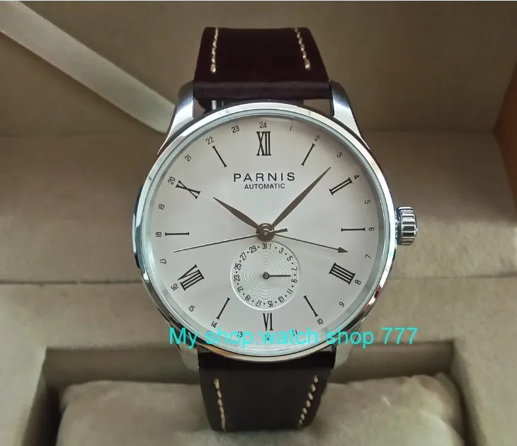 42mm PARNIS Automatic Self-Wind Mechanical movement men's watche GMT multifunction Auto Date PA13-8
42mm PARNIS Automatic Self-Wind Mechanical movement men's watche GMT multifunction Auto Date PA13-8