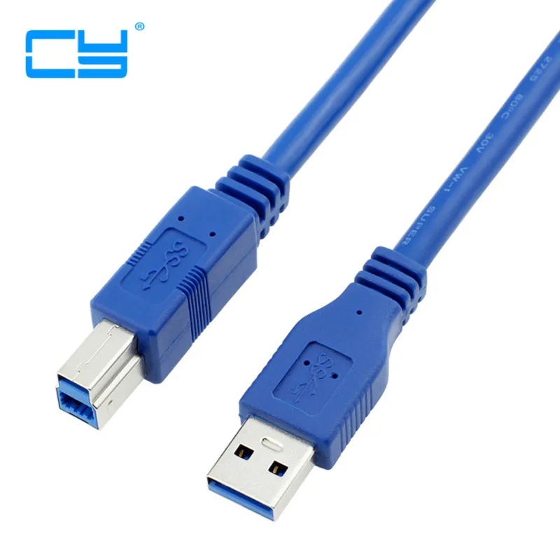 Кабель для принтера USB 3 0 типа А папа к Type B фольга + Плетеный ПВХ Экранирование 30 см