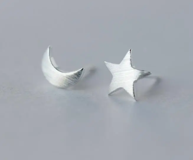 asymmetric earrings Real. 925-Sterling-Silver Matte crescent moon&Star Stud Earrings ear sterling-silver-Jewelry GTLE1066
asymmetric earrings Real. 925-Sterling-Silver Matte crescent moon&Star Stud Earrings ear sterling-silver-Jewelry GTLE1066
