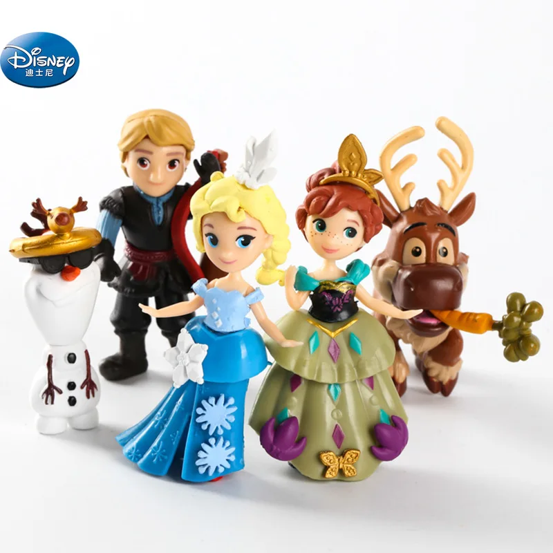 

5 шт./лот кукла Принцессы Disney «Холодное сердце», Эльза, белая Снежная королева, кукла принцессы, девочка Анна, игрушки, фигурки около 6-8 см