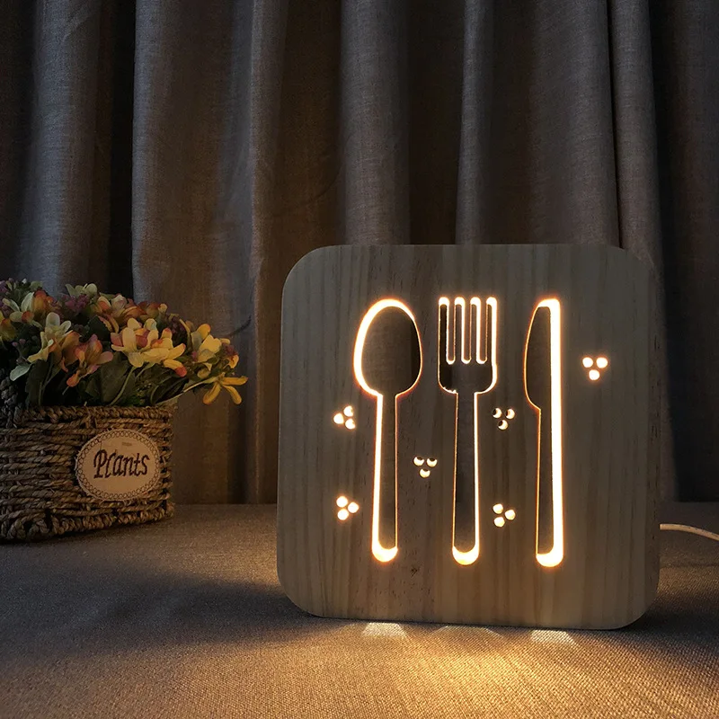 Wooden Tableware Night Lamp for Kids Bedroom Bedside Lamp USB Power Supply LED Night Light Solid Wood 3D Fork Knife Lamp
Wooden Tableware Night Lamp for Kids Bedroom Bedside Lamp USB Power Supply LED Night Light Solid Wood 3D Fork Knife Lamp