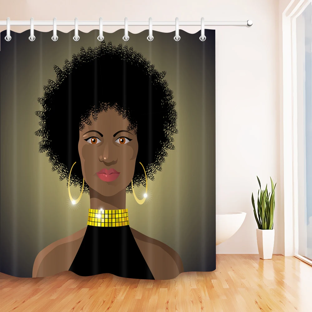 72'' African Afro Makeup Woman Bathroom Fabric Shower Curtain Liner Waterproof Polyester Curtain Accessory Sets & 12 Hooks
72'' African Afro Makeup Woman Bathroom Fabric Shower Curtain Liner Waterproof Polyester Curtain Accessory Sets & 12 Hooks