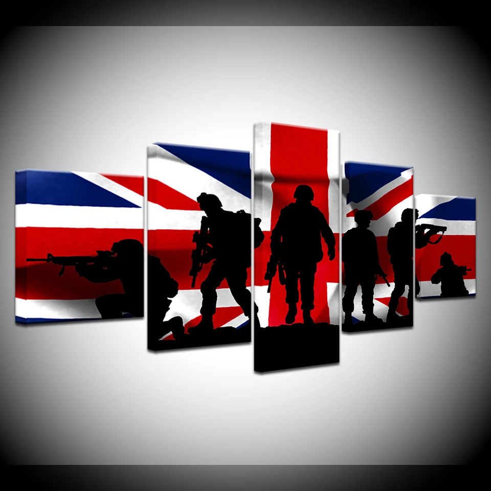 Original Oil Ink 5 Panels Modular Frame Canvas print UK Flag And Army Painting On Canvas Wall Art Picture Home Decor Artwork
Original Oil Ink 5 Panels Modular Frame Canvas print UK Flag And Army Painting On Canvas Wall Art Picture Home Decor Artwork