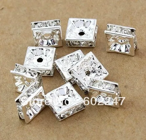 Free Shipping 100pcs/Lot Silver Plated Clear Rhinestone Rondelle Spacers Beads, 10mm
Free Shipping 100pcs/Lot Silver Plated Clear Rhinestone Rondelle Spacers Beads, 10mm