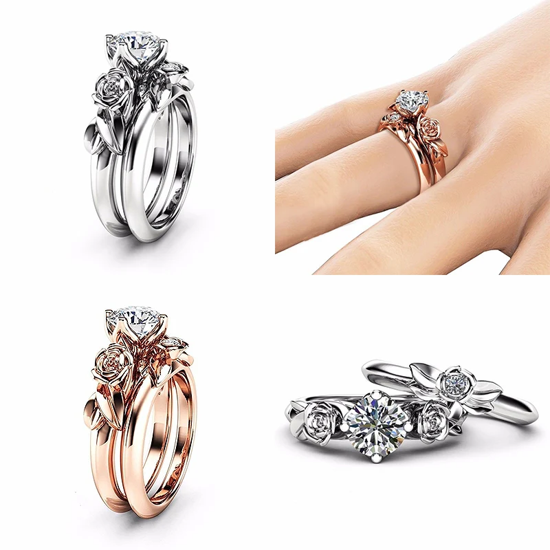 2PCS/Set Rose Golden Silvery Rings Exquisite Allergy Free 2018 New Arrival Austrian Crystal Cubic Zirconia Rose Flower Ring Set
2PCS/Set Rose Golden Silvery Rings Exquisite Allergy Free 2018 New Arrival Austrian Crystal Cubic Zirconia Rose Flower Ring Set