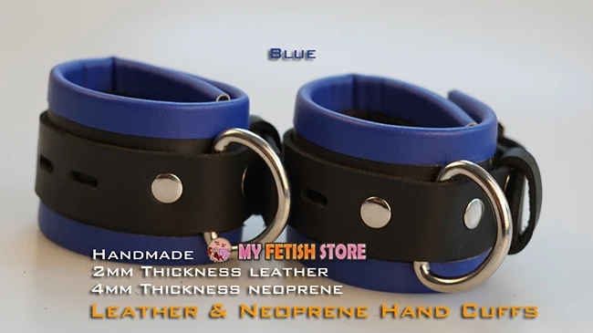 (RD1106)Luxury Customize Handmade 2mm Thickness Leather 4mm Thickness Neoprene Handcuffs Blue Hand-wear Fetish Wear
(RD1106)Luxury Customize Handmade 2mm Thickness Leather 4mm Thickness Neoprene Handcuffs Blue Hand-wear Fetish Wear