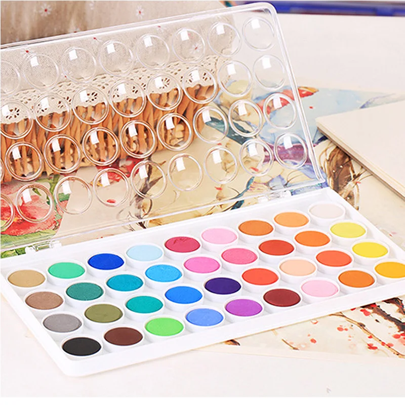 Watercolors 36 Colors Art Solid Pigment with Paintbrush Portable Set Portable Colored Pencils for Drawing Paint Gift
Watercolors 36 Colors Art Solid Pigment with Paintbrush Portable Set Portable Colored Pencils for Drawing Paint Gift