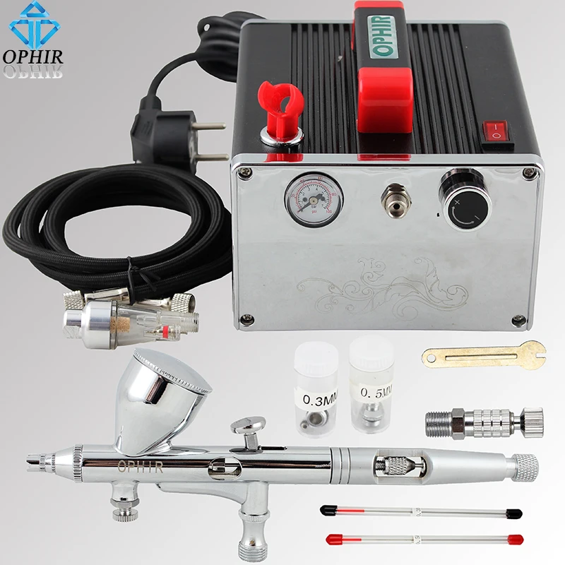 OPHIR Pro 3 Tips Air Brush/Airbrush Kit with Air Compressor for Nail Art & Model Paint Tanning Air-brush Gun Set _AC091+AC070
OPHIR Pro 3 Tips Air Brush/Airbrush Kit with Air Compressor for Nail Art & Model Paint Tanning Air-brush Gun Set _AC091+AC070