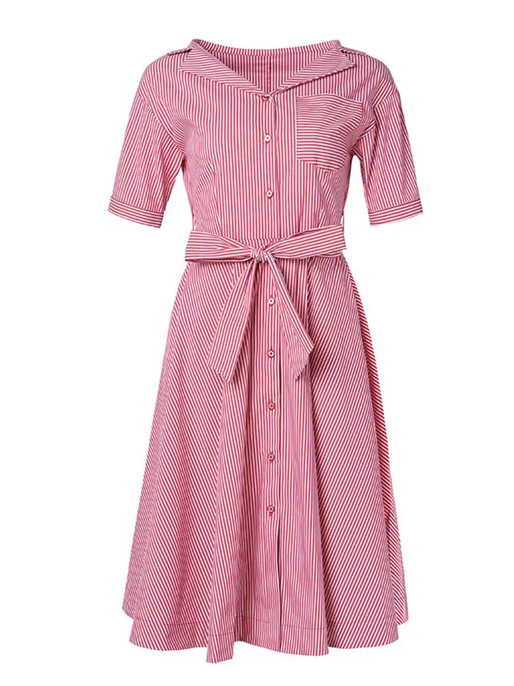 High Quality 2019 Summer New Dress Women's Fashion Amazing Short Sleeve Print Stripe Long Section A Word Dress Female Trend L308
High Quality 2019 Summer New Dress Women's Fashion Amazing Short Sleeve Print Stripe Long Section A Word Dress Female Trend L308