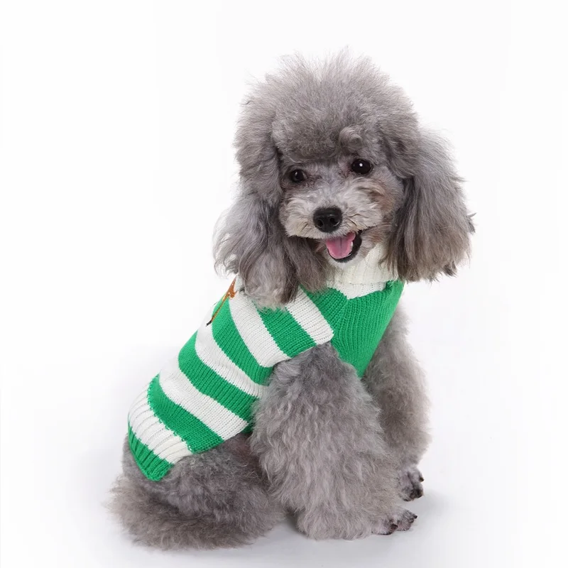 Christmas Dog Sweater Reindeer Striped Winter Warm Clothes Lovely Puppy Pet Cat Chihuahua Teddy Knitted Coat | Дом и сад