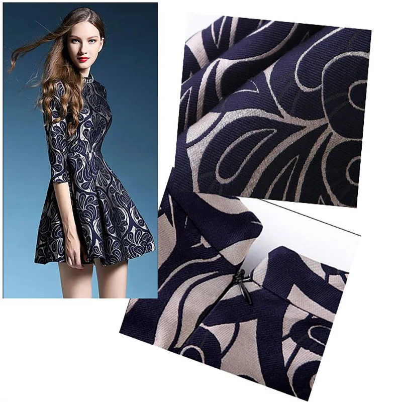 145cm width France Imported black flower Metallic Jacquard Brocade Fabric 3D jacquard yarn dyed fabric for Coat Dress Skirt
145cm width France Imported black flower Metallic Jacquard Brocade Fabric 3D jacquard yarn dyed fabric for Coat Dress Skirt