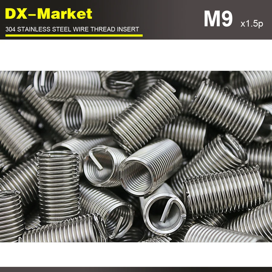 

m9*3D *1.5P , 100pcs , 304 stainless steel m9 thread inserts , thread repair recoil insert fastener