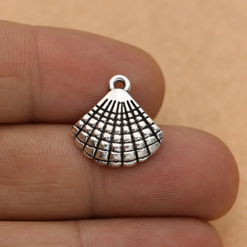 10pcs Antique Silver Plated Shell Charms Pendants for Jewelry Making Bracelet Accessories Diy Findings 17x16mm | Украшения и