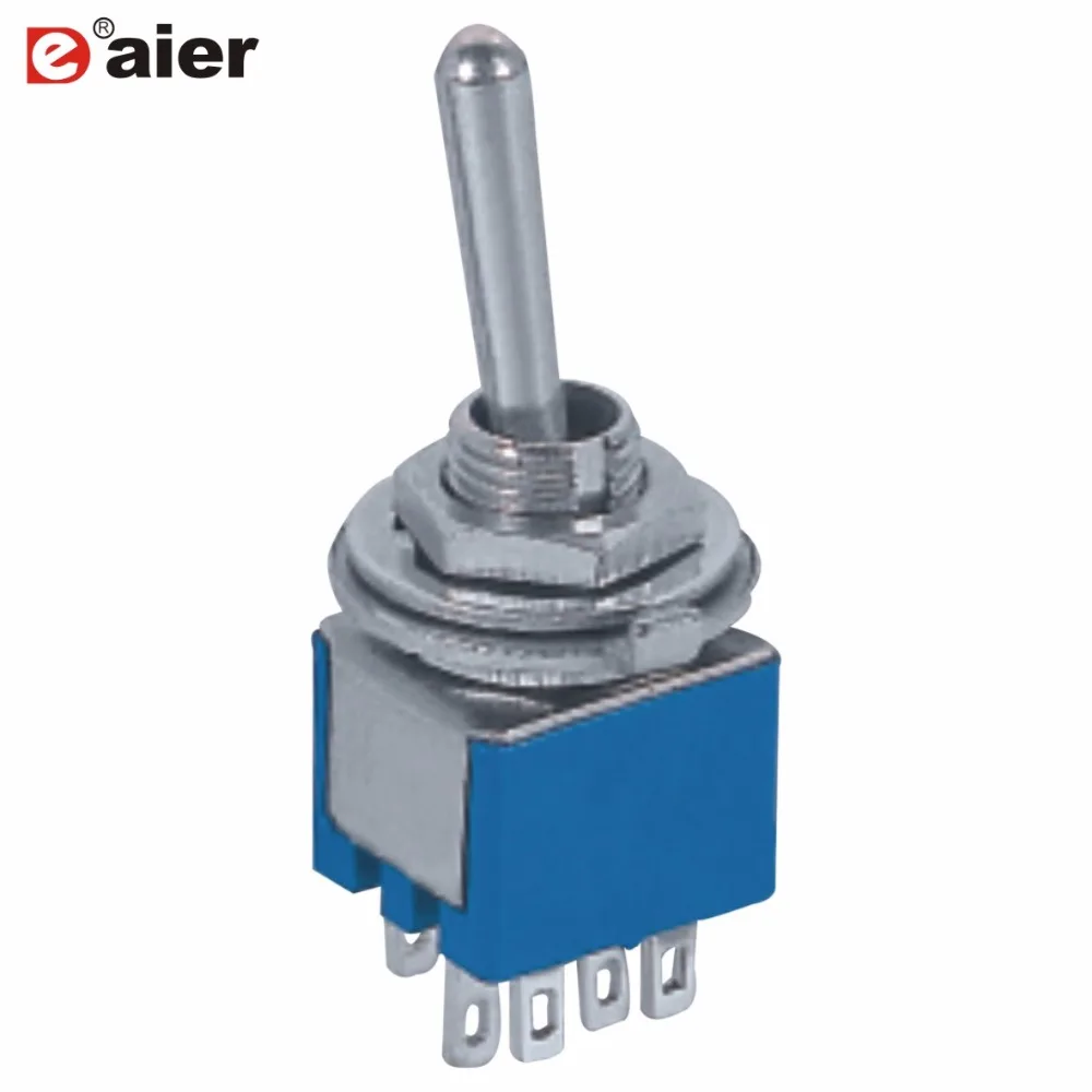 M5X0.5 3A 125VAC Sub-Miniature Toggle Switch 5MM ON ON 6 PINS DPDT Blue 2 Position Double Pole Switches With Solder Terminal
M5X0.5 3A 125VAC Sub-Miniature Toggle Switch 5MM ON ON 6 PINS DPDT Blue 2 Position Double Pole Switches With Solder Terminal