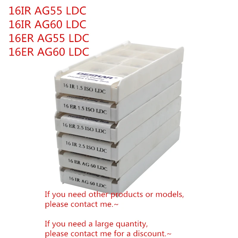 Карбидные резьбовые вставки 10 шт./коркор. DESKAR 16IR AG55 LDC/16IR AG60 LDC/16ER AG55 LDC/16ER AG60 LDC
Карбидные резьбовые вставки 10 шт./коркор. DESKAR 16IR AG55 LDC/16IR AG60 LDC/16ER AG55 LDC/16ER AG60 LDC