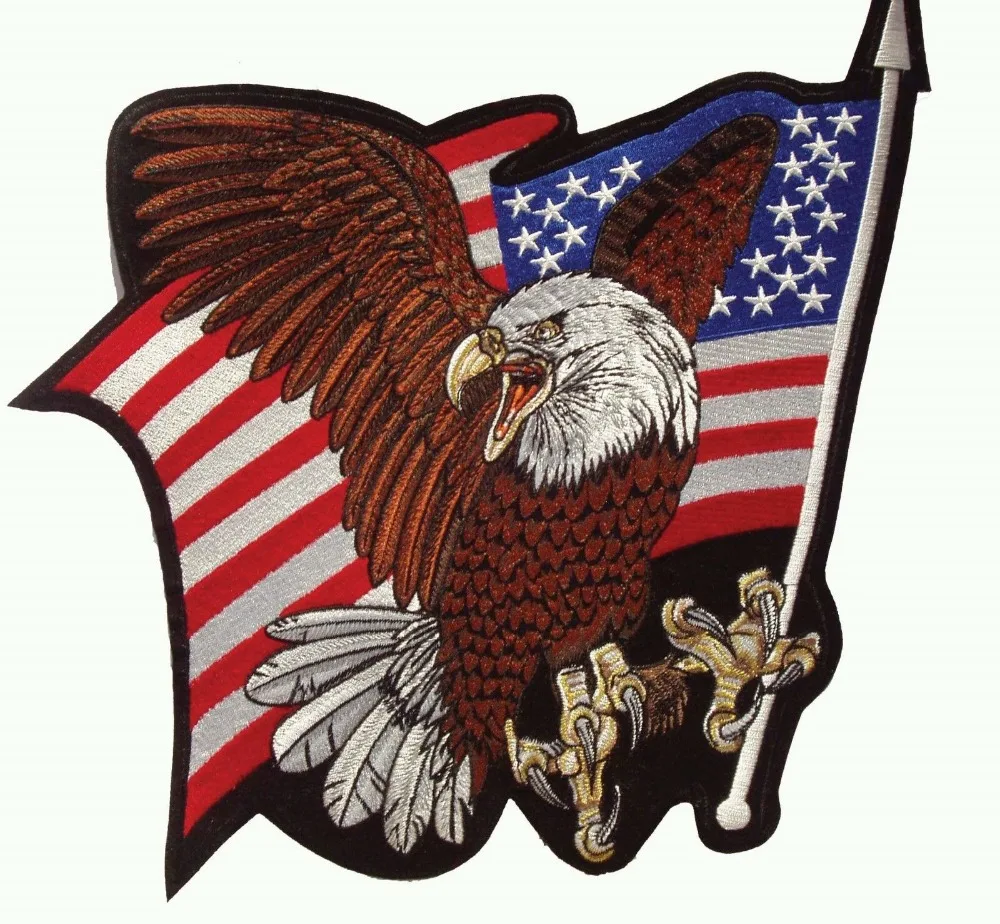 Custom Embroidery Patch Bald Eagle US Flag America Patriot iron on badge sticker for clothing DIY logo customized service
Custom Embroidery Patch Bald Eagle US Flag America Patriot iron on badge sticker for clothing DIY logo customized service