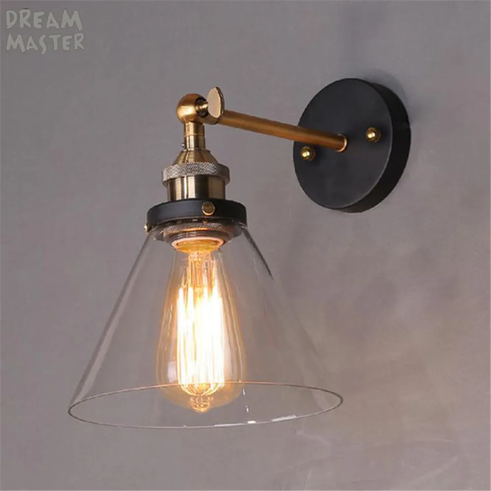 Vintage Traditional Industrial Wall Lights Glass Shade Loft Coffee Bar Wall lamp glass Iron industrial Country Warehouse lamp
Vintage Traditional Industrial Wall Lights Glass Shade Loft Coffee Bar Wall lamp glass Iron industrial Country Warehouse lamp