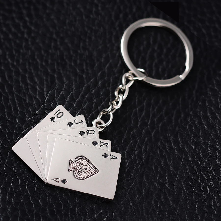 Fashion Metal Poker Key Chain Ring Holder Car Keyring Chaveiros Charm Bag Keyfobs Key Finder Creative Accessories Gift J017
Fashion Metal Poker Key Chain Ring Holder Car Keyring Chaveiros Charm Bag Keyfobs Key Finder Creative Accessories Gift J017