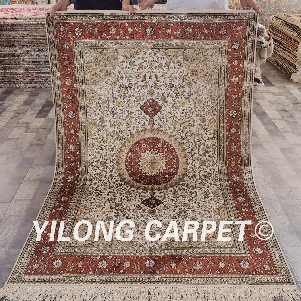 YILONG 4 'x 6' классический Персидский Ручной Работы Красивый шелковый ковер бежевый элегантный домашний ковер (LH866B4x6)
YILONG 4 'x 6' классический Персидский Ручной Работы Красивый шелковый ковер бежевый элегантный домашний ковер (LH866B4x6)
