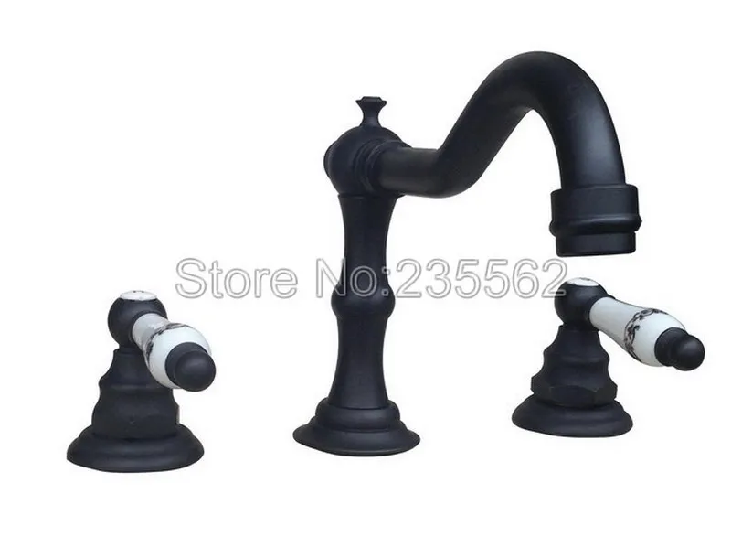 Black Oil Rubbed Brass Widespread Dual Handle Bathroom Washing Basin Mixer Taps Deck Mounted 3 Holes Lavatory Sink Faucet Lnf089
Black Oil Rubbed Brass Widespread Dual Handle Bathroom Washing Basin Mixer Taps Deck Mounted 3 Holes Lavatory Sink Faucet Lnf089
