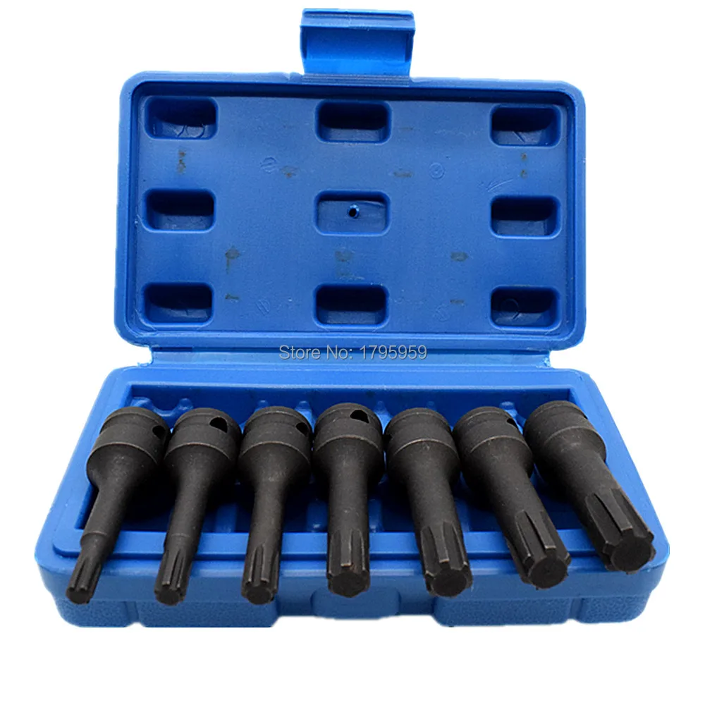 Impact Ribe Socket Bit Tool RT6 RT7 RT8 RT10 RT11 RT12 RT13 Chrome Molybdenum Steel 3/8" Square Drive Wrench Bits Socket 7pc Set
Impact Ribe Socket Bit Tool RT6 RT7 RT8 RT10 RT11 RT12 RT13 Chrome Molybdenum Steel 3/8" Square Drive Wrench Bits Socket 7pc Set