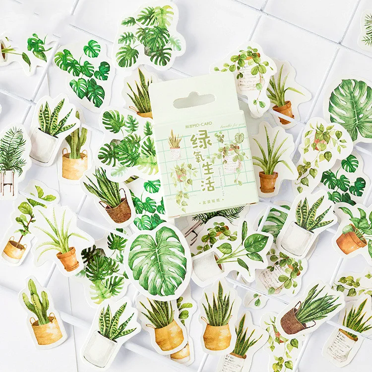 45Pcs/Set Green Plants Sticker Journal Diary Japanese Small Diy Photo Album Cute Stickers Scrapbooking Stationery Sticky Paper
45Pcs/Set Green Plants Sticker Journal Diary Japanese Small Diy Photo Album Cute Stickers Scrapbooking Stationery Sticky Paper