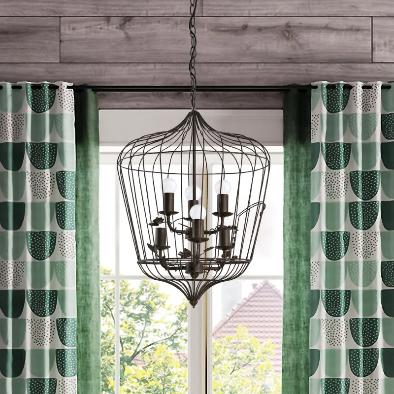 American country vintage wrought iron pendant light living room dining room lamp cafe bar candle bird cage pendant lamp ZA81137
American country vintage wrought iron pendant light living room dining room lamp cafe bar candle bird cage pendant lamp ZA81137