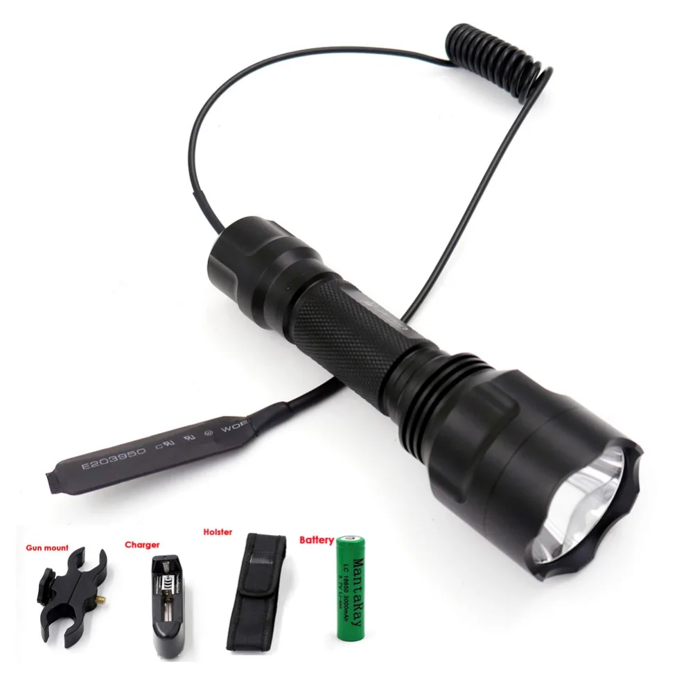 Светодиодный фонарик C8 CREE XP L HI V3 AMC7135 для кемпинга Lanterna + крепление пистолета