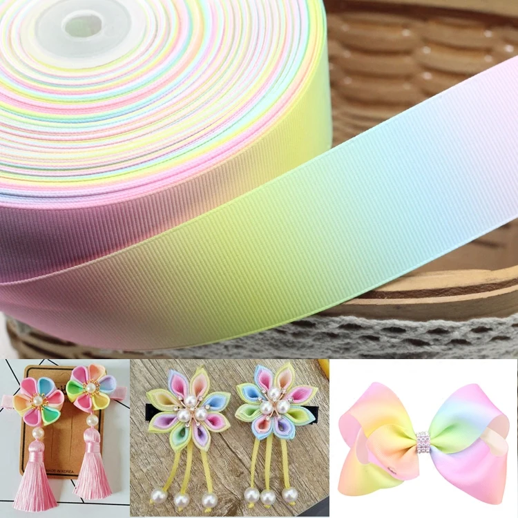 Hot sale 1 meter/lot 2 Size (25mm 50mm) gradient colors rainbow printed grosgrain ribbon headwear hair bow diy party decoration
Hot sale 1 meter/lot 2 Size (25mm 50mm) gradient colors rainbow printed grosgrain ribbon headwear hair bow diy party decoration