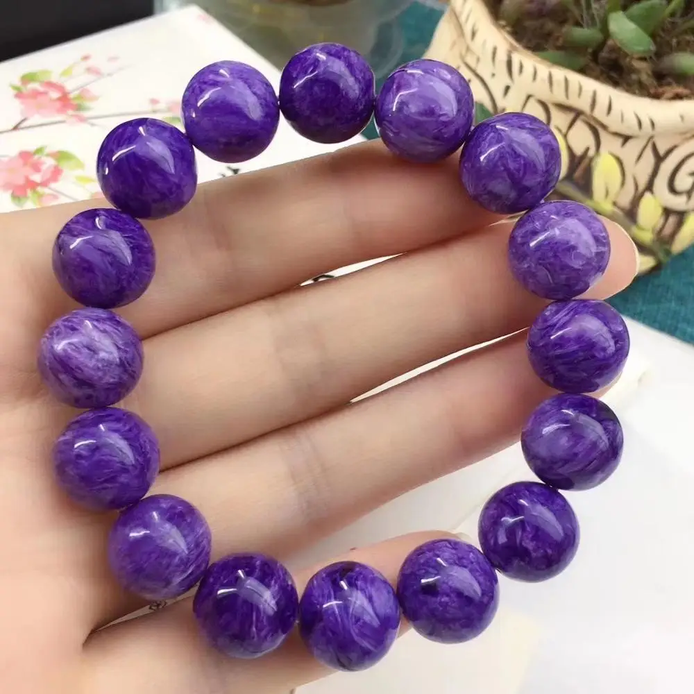 Newly Natural Purple Charoite Bracelet Gemstone 13mm Fashion Round Beads Russian Charm Femme Bracelets Drop Shipping AAAAA
Newly Natural Purple Charoite Bracelet Gemstone 13mm Fashion Round Beads Russian Charm Femme Bracelets Drop Shipping AAAAA