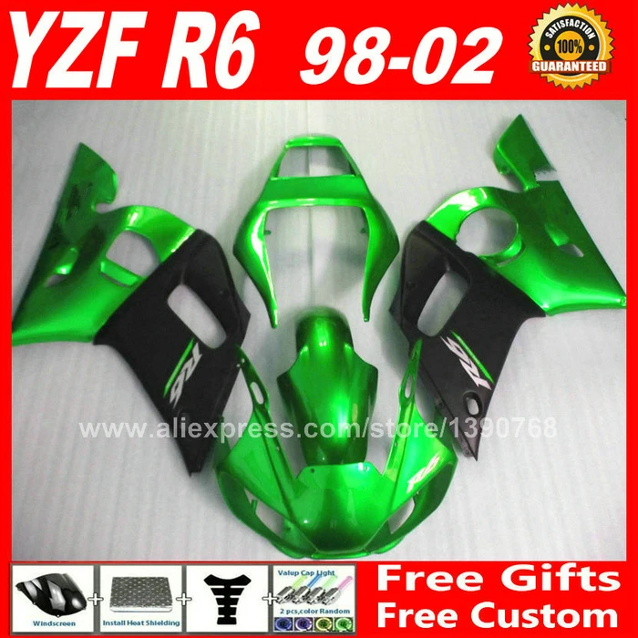 Комплект обтекателей для YAMAHA R6 1998 - 2002 1999 2000 2001 металлик зеленый корпус детали 98 99 00 01 02 комплекты обтекателей H6F1
Комплект обтекателей для YAMAHA R6 1998 - 2002 1999 2000 2001 металлик зеленый корпус детали 98 99 00 01 02 комплекты обтекателей H6F1