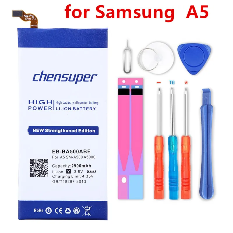 chensuper 2900mAh EB-BA500ABE Battery for Samsung Galaxy A5 A5000 A5009 SM-A500F A500F SM-A500 A500
chensuper 2900mAh EB-BA500ABE Battery for Samsung Galaxy A5 A5000 A5009 SM-A500F A500F SM-A500 A500