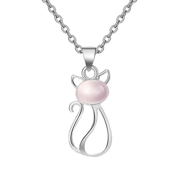 High quality fashion pink crystal dance cat 925 sterling silver ladies pendant necklaces jewelry women birthday gift wholesale
High quality fashion pink crystal dance cat 925 sterling silver ladies pendant necklaces jewelry women birthday gift wholesale