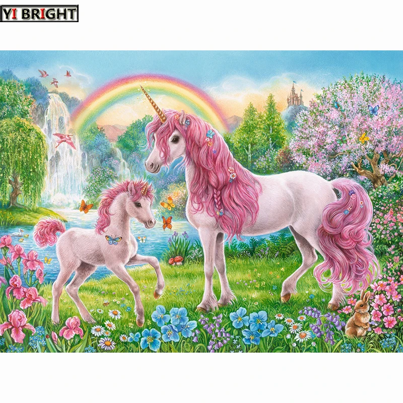 DIY 5D Diamond Painting Cross Stitch 2019 Diamond Embroidery Pink Unicorns & Rainbow Needlework Pattern Rhinestone Paintings KBL
DIY 5D Diamond Painting Cross Stitch 2019 Diamond Embroidery Pink Unicorns & Rainbow Needlework Pattern Rhinestone Paintings KBL