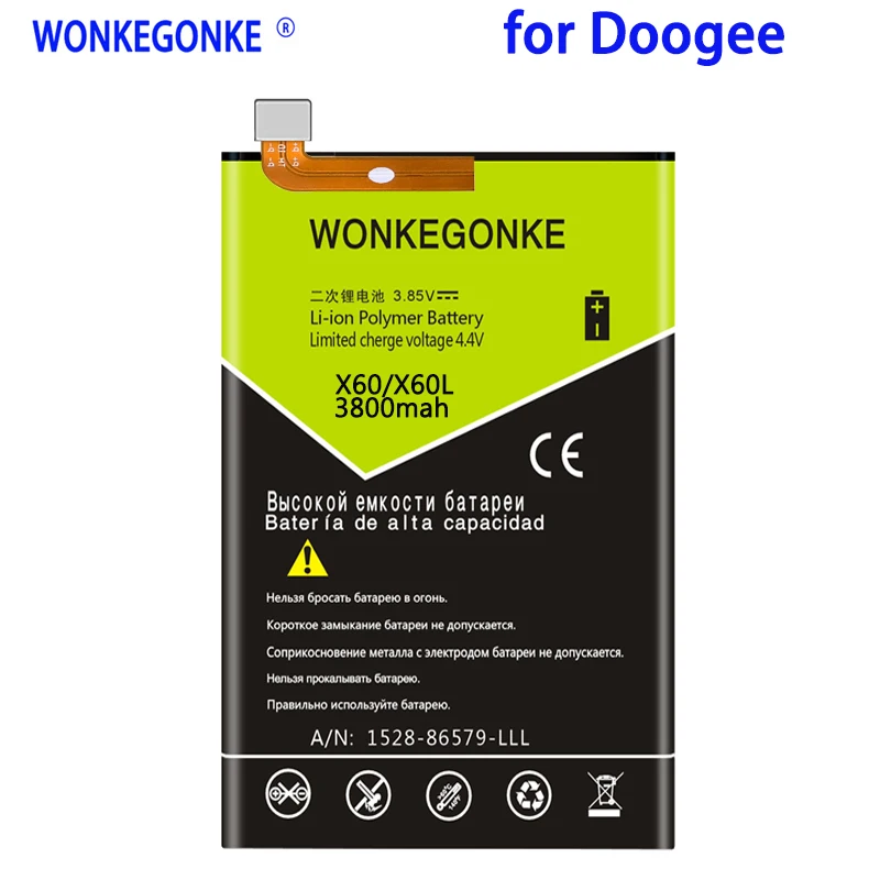 WONKEGONKE 3800mah For Doogee X60 X60L Battery High quality mobile phone battery with tracking number
WONKEGONKE 3800mah For Doogee X60 X60L Battery High quality mobile phone battery with tracking number