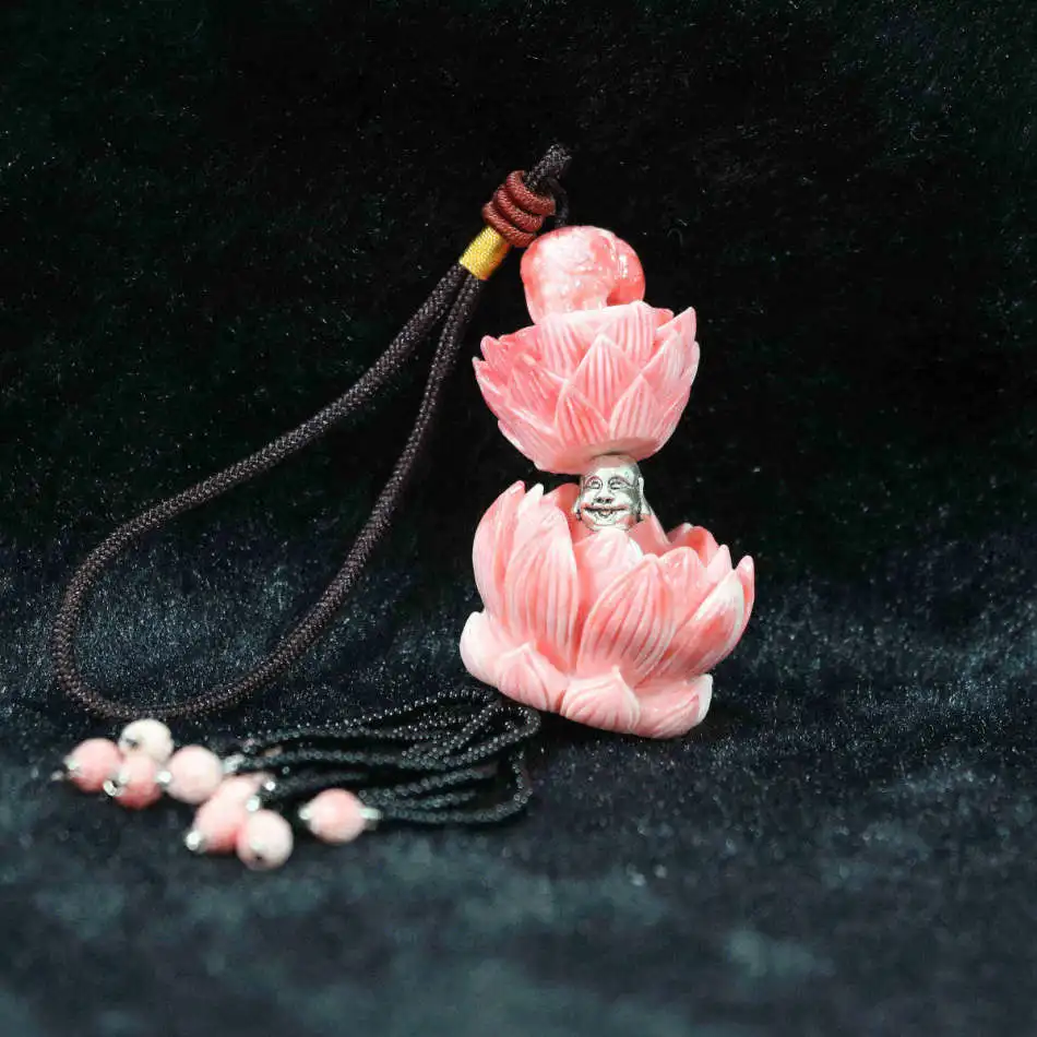 Pink purple synthetic shell 16x27mm&23x33mm lotus flower pendant car hanging decoration jewelry 19" B969
Pink purple synthetic shell 16x27mm&23x33mm lotus flower pendant car hanging decoration jewelry 19" B969