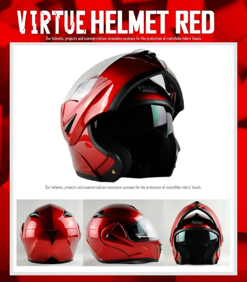 Multi Colors DOT Dual Visor Motorcycle Helmets Inner Removeable Flip Up Full Face Motocross Helmet With Transparent Lens M/L/XL
Multi Colors DOT Dual Visor Motorcycle Helmets Inner Removeable Flip Up Full Face Motocross Helmet With Transparent Lens M/L/XL