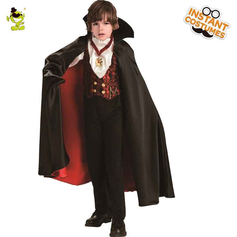 Kids Vampire Costume Halloween Cosplay Vampire Boys Costumes With Cape Pendant Role Playing Party for Purim Party
Kids Vampire Costume Halloween Cosplay Vampire Boys Costumes With Cape Pendant Role Playing Party for Purim Party