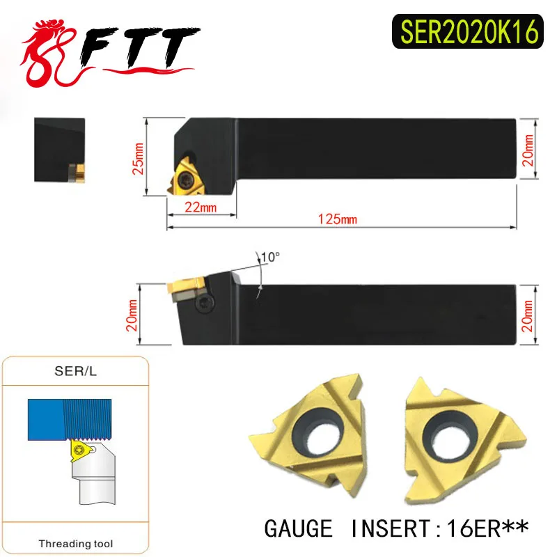 SER2020K16 External Threading Tools Lathe Index Threading Turning Tool Holder For 16ER AG60 Insert Right Hand
SER2020K16 External Threading Tools Lathe Index Threading Turning Tool Holder For 16ER AG60 Insert Right Hand